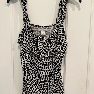White House Black Market Black and White Camisole